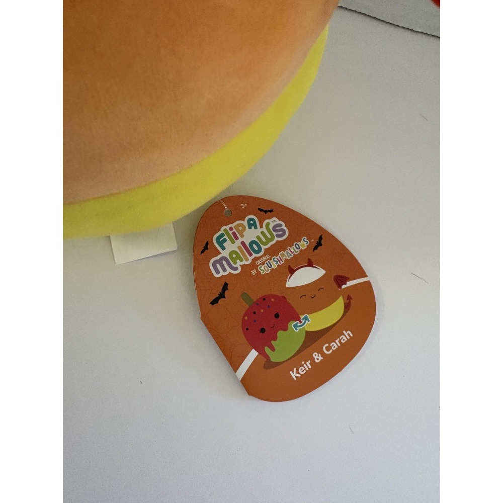 Squishmallows FlipAMallows Keir Carah Halloween‎ Candy Corn Devil Strawberry 8" - Picture 5 of 7